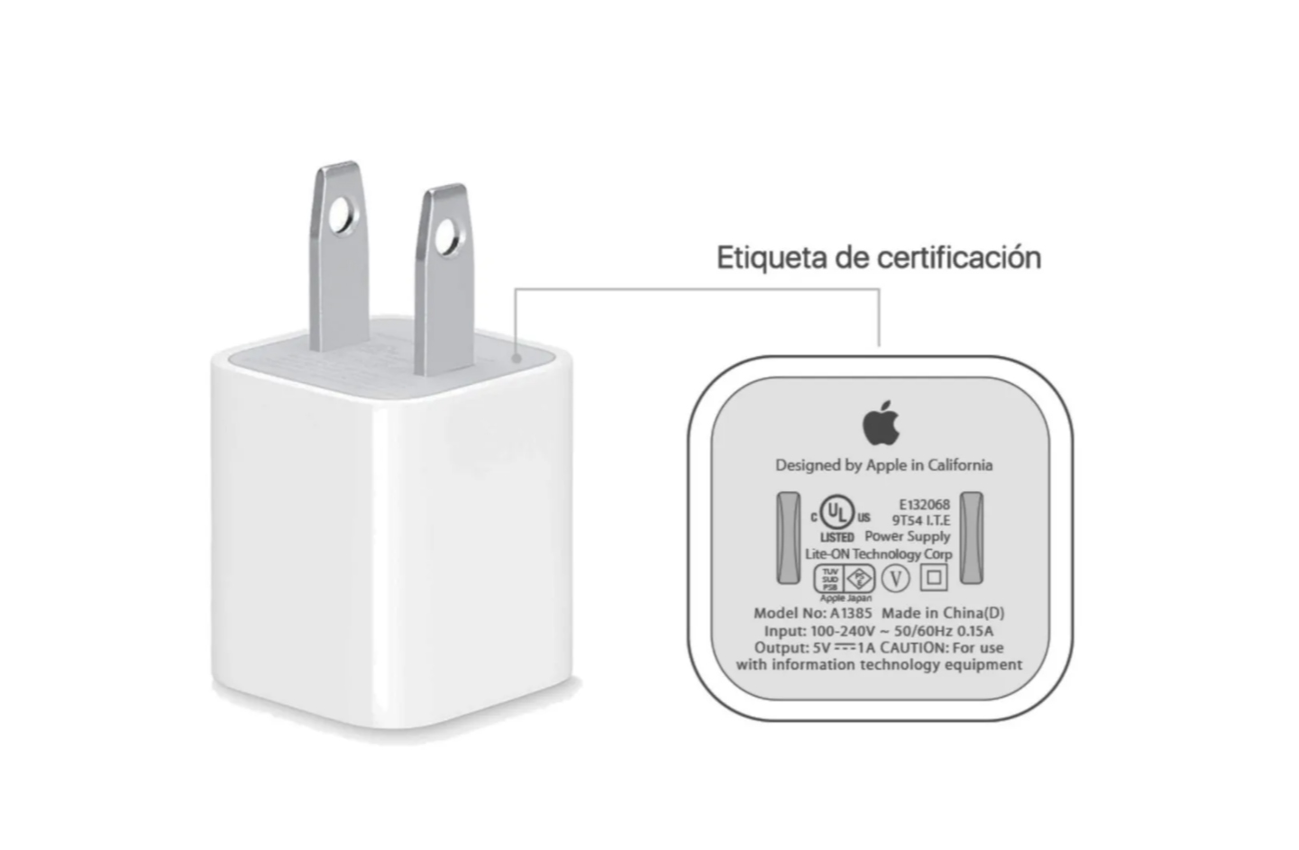 Adaptador de Corriente Apple / iPhone